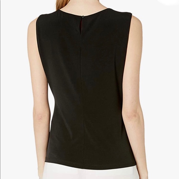 Calvin Klein Pleat Neck Sleeveless Top - Picture 2 of 9